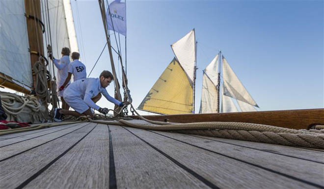 On board HISPANIA - Les Voiles de Saint-Tropez &copy;  Rolex / Carlo Borlenghi http://www.carloborlenghi.net